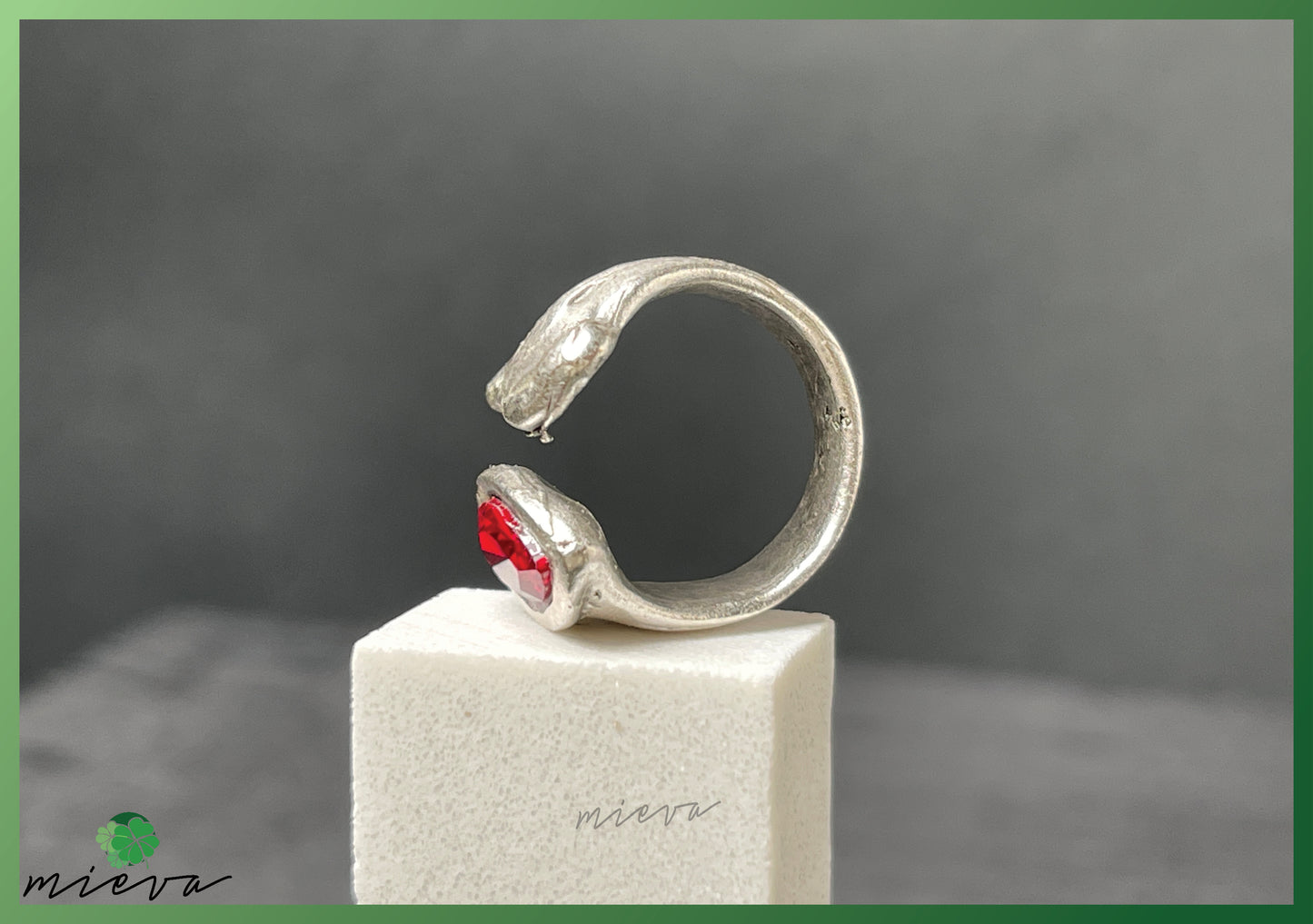 Ocean's Embrace Collection - Captivating Swirl Ring - Ruby Red