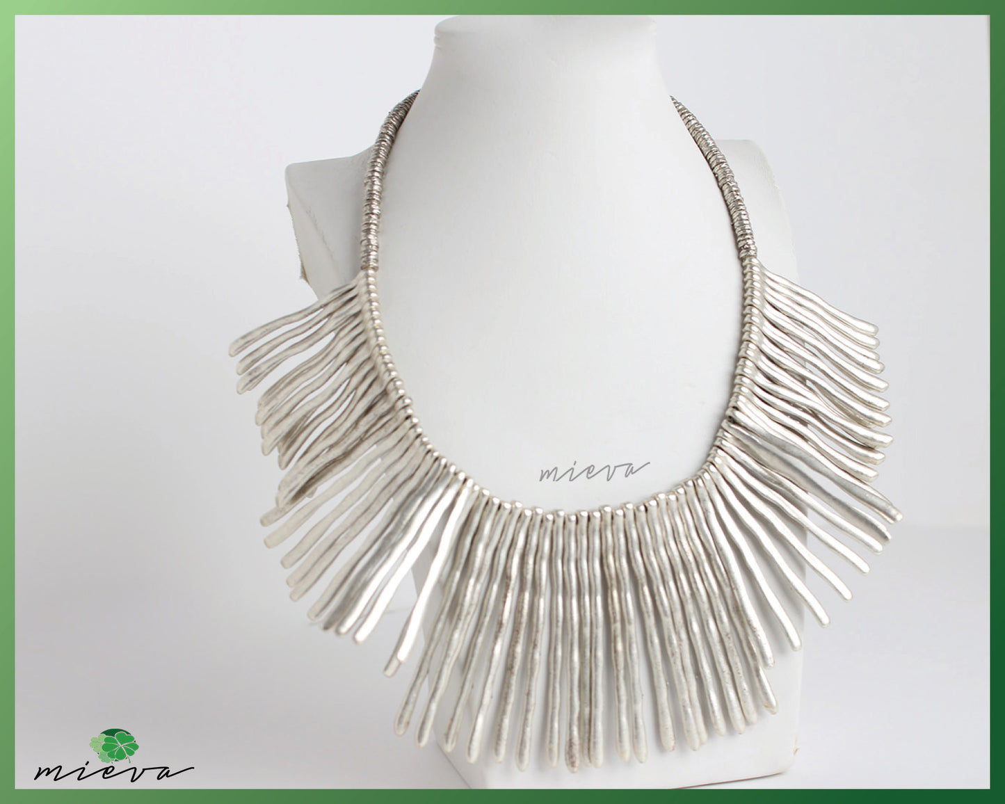 Chic Silver-Toned Statement Bib Necklace