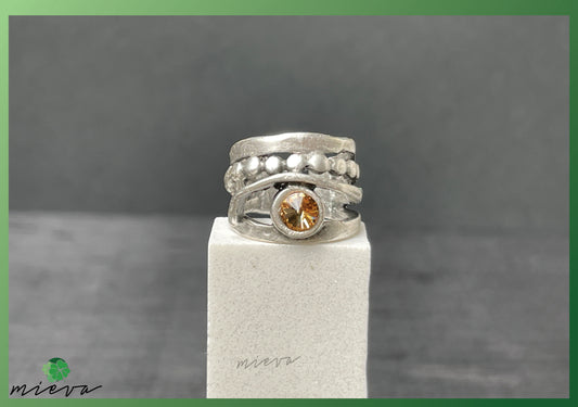 Ocean's Embrace Collection - Harmony Band Ring - Caramel Amber