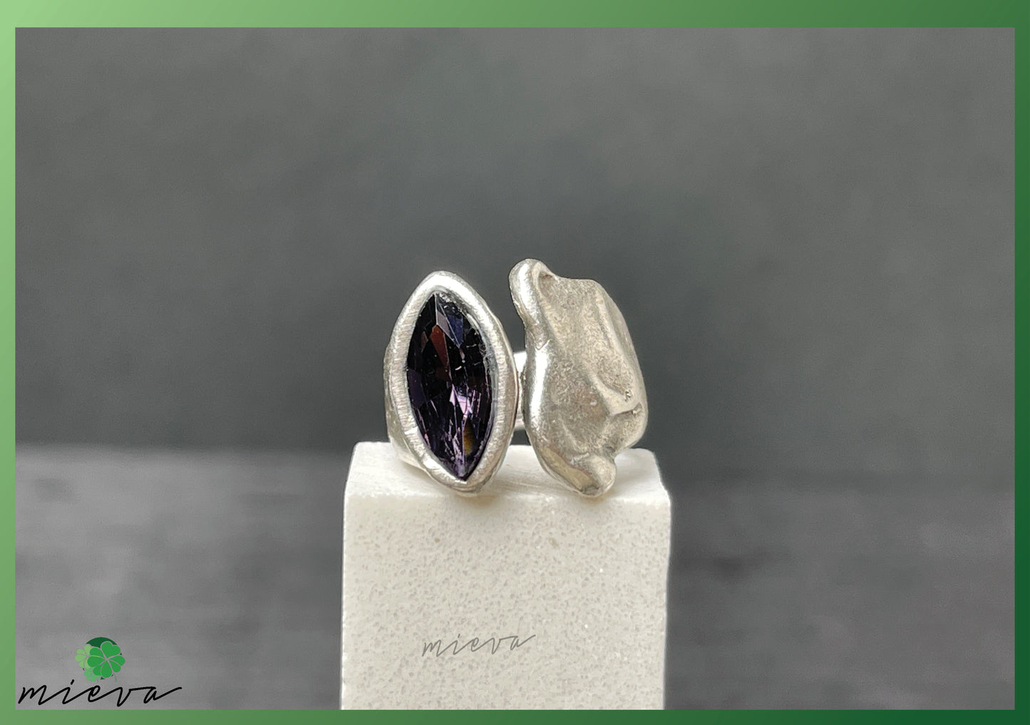 Ocean's Embrace Collection - Captivating Swirl Ring - Amethyst Twilight