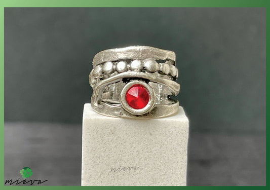 Ocean's Embrace Collection - Harmony Band Ring - Crimson Tide