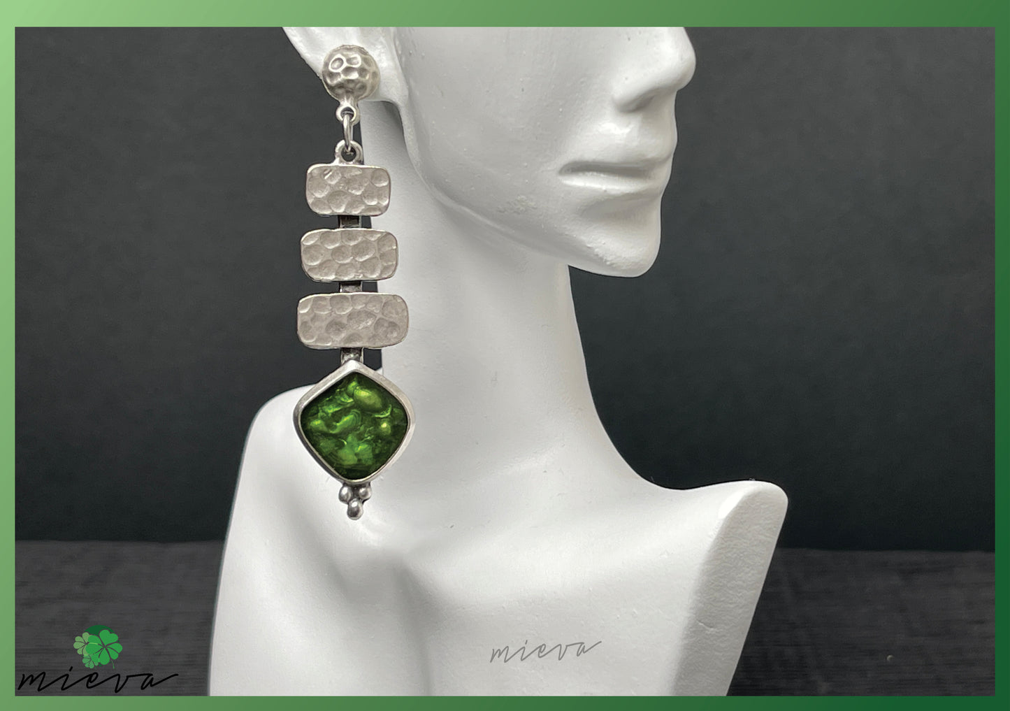 Cascade Elegance Collection - Textured Silver Drop Earrings - Verdant Charm