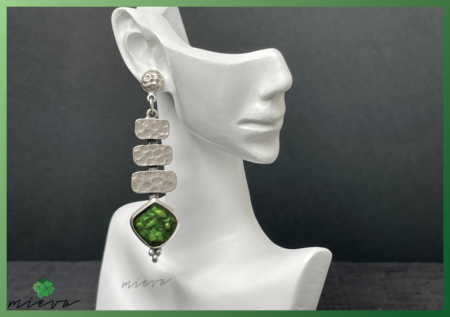 Cascade Elegance Collection - Textured Silver Drop Earrings - Verdant Charm