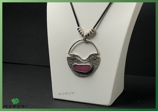 Crescent Charm Pendant - Magenta