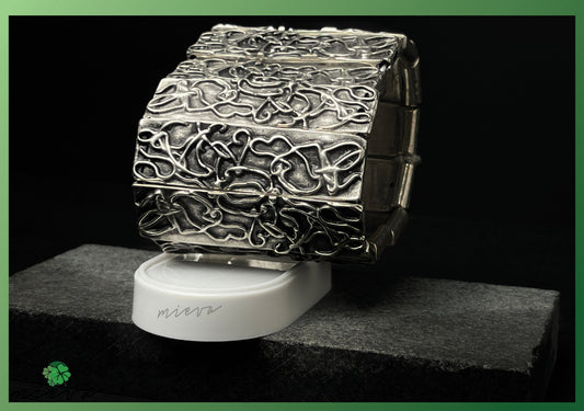 Textural Rhythms Collection - Engraved Floral Metal Cuff