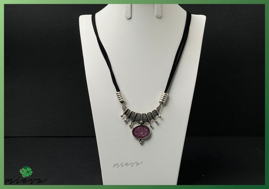 Sunburst Pendant - Raspberry