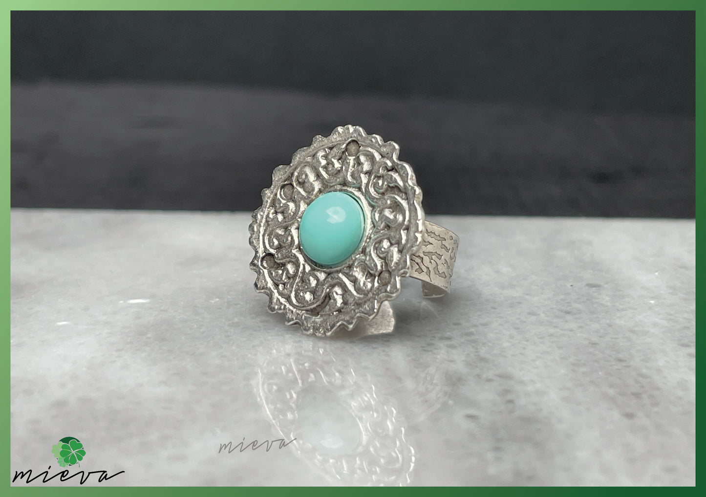 Renaissance Radiance Ring - Mint Medallion