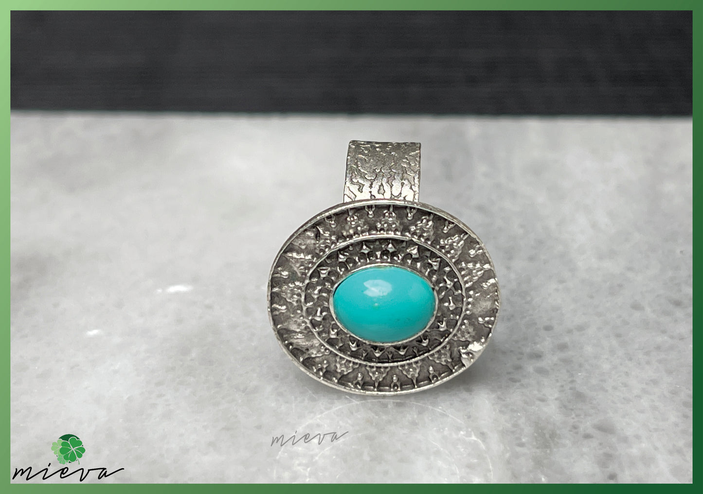 Majestic Gemstone Disc Ring - Azure Harmony