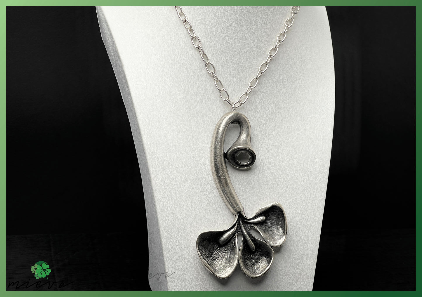 Botanical Whirl Pendant - Monochrome Petal