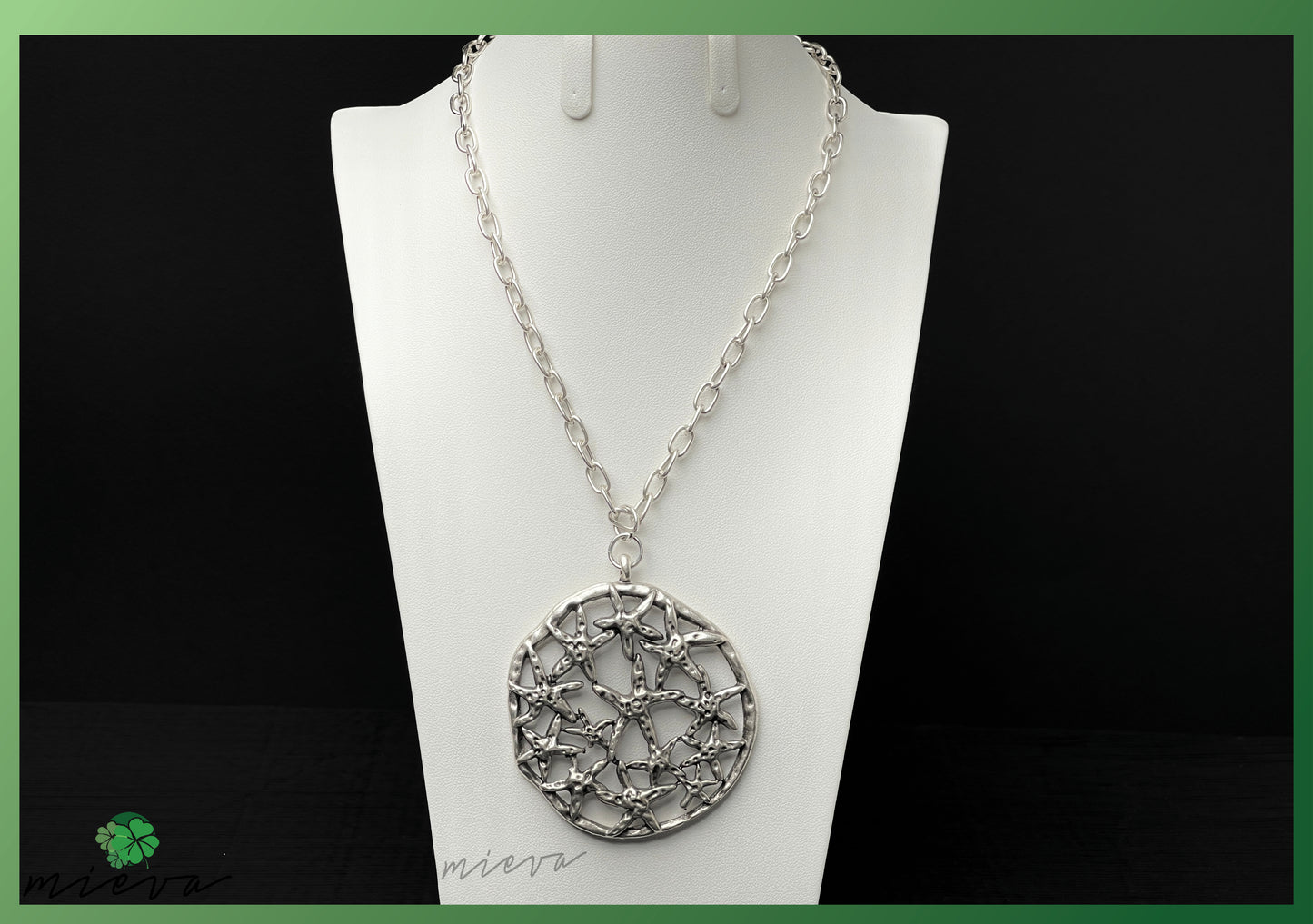 Interwoven Elegance Web Pendant - Sterling Mirage