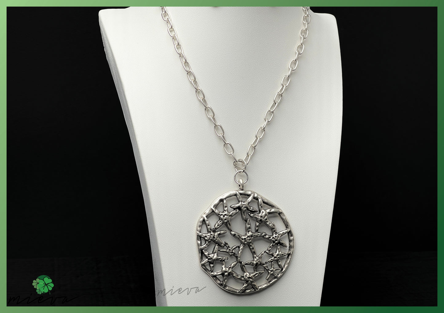 Interwoven Elegance Web Pendant - Sterling Mirage