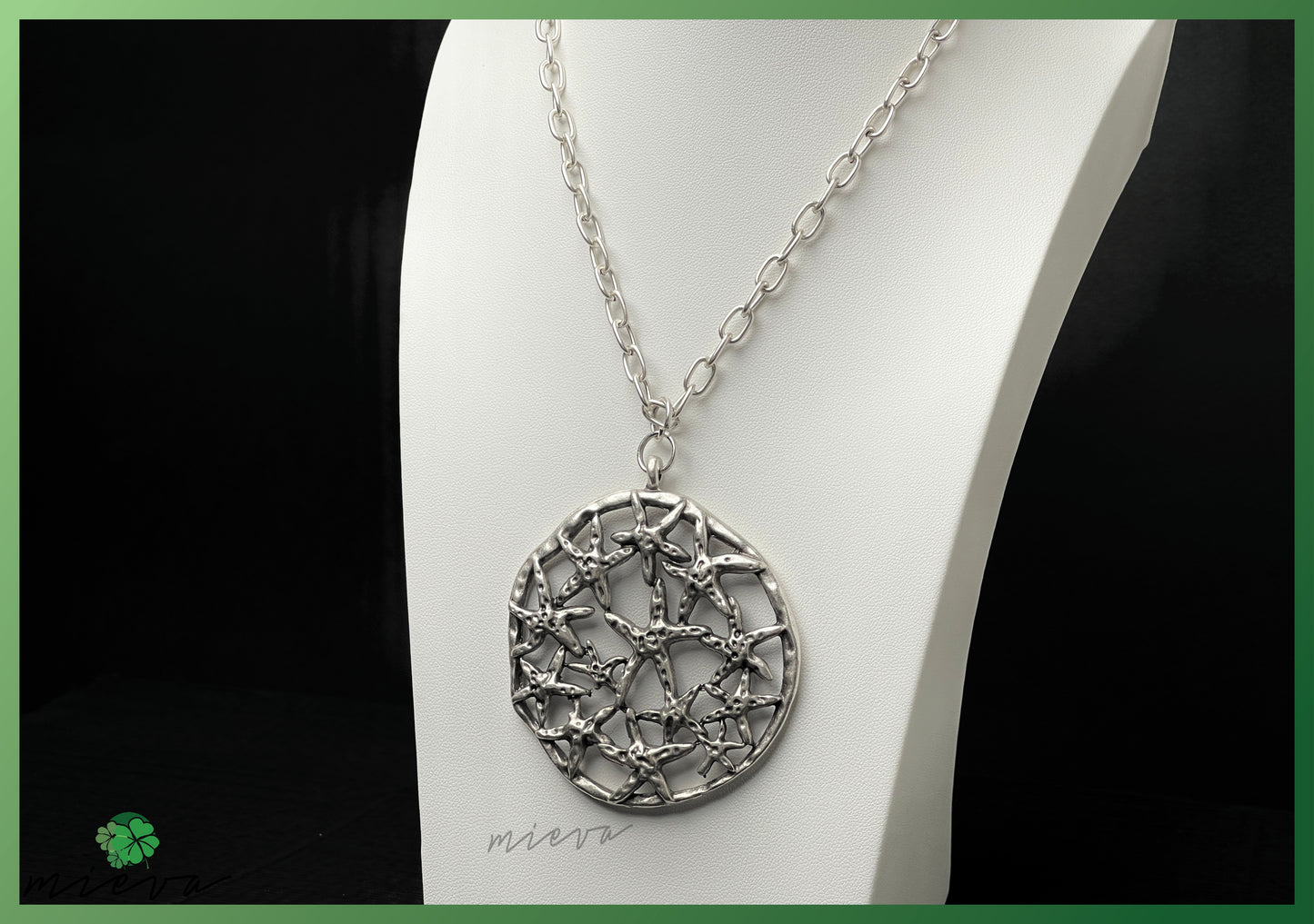 Interwoven Elegance Web Pendant - Sterling Mirage