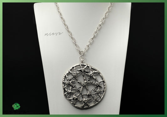 Interwoven Elegance Web Pendant - Sterling Mirage