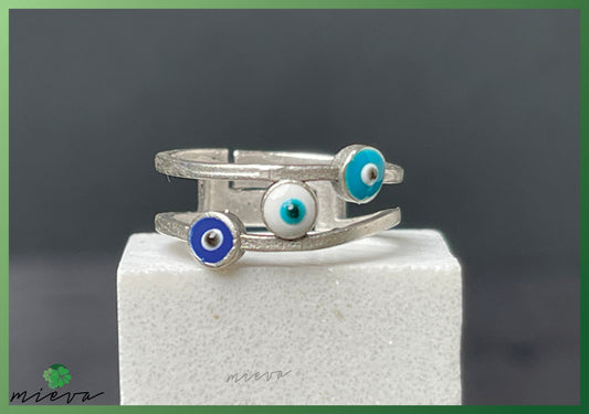 Celestial Sentinel Evil Eye Ring - Vigilant Vision