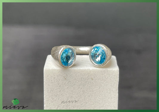 Open Circle Duo Rings - Oceanic Azure