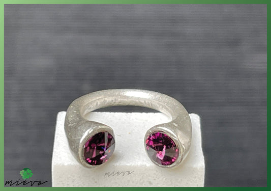 Open Circle Duo Rings - Fuchsia Flash