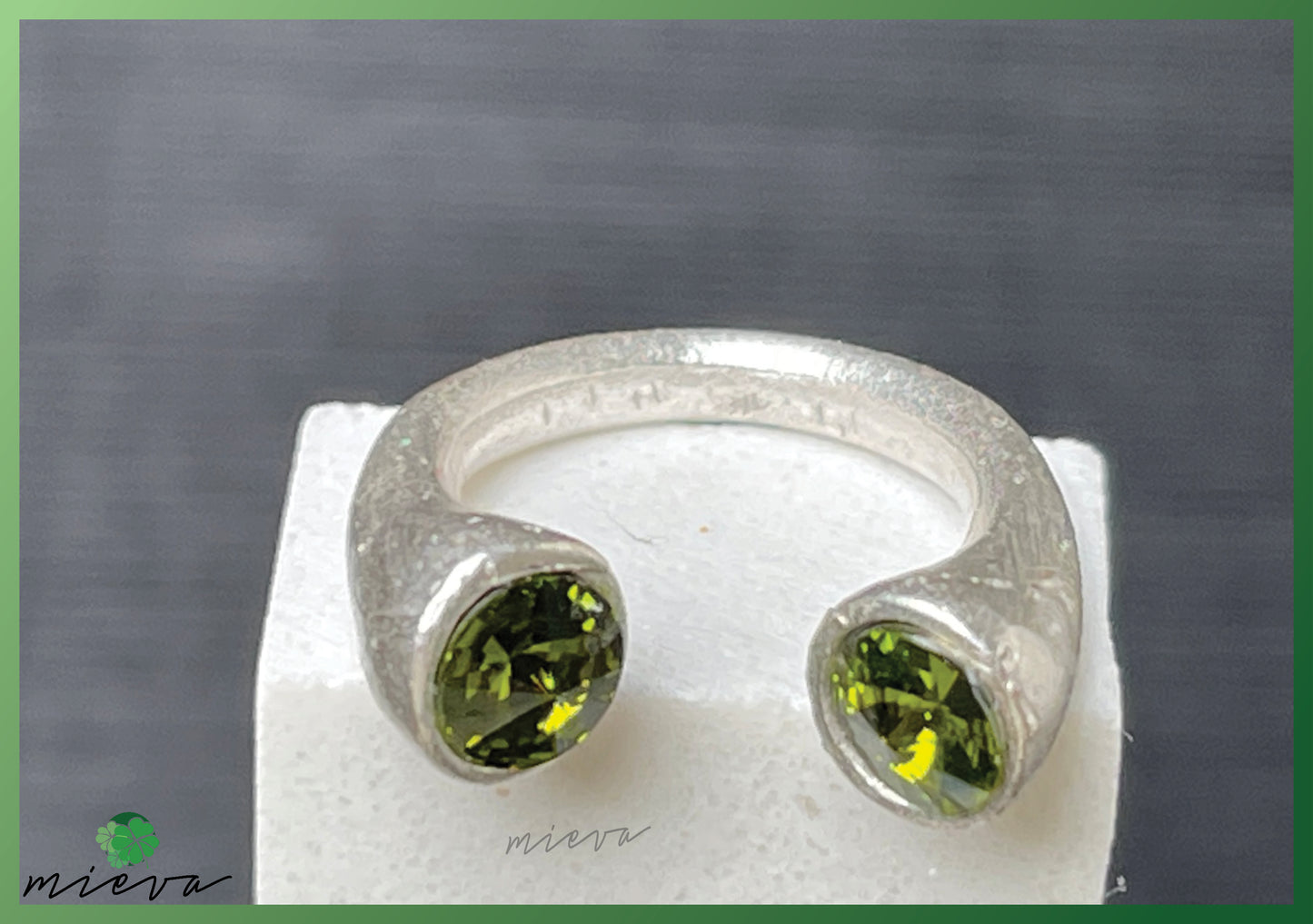 Open Circle Duo Rings - Peridot Pop