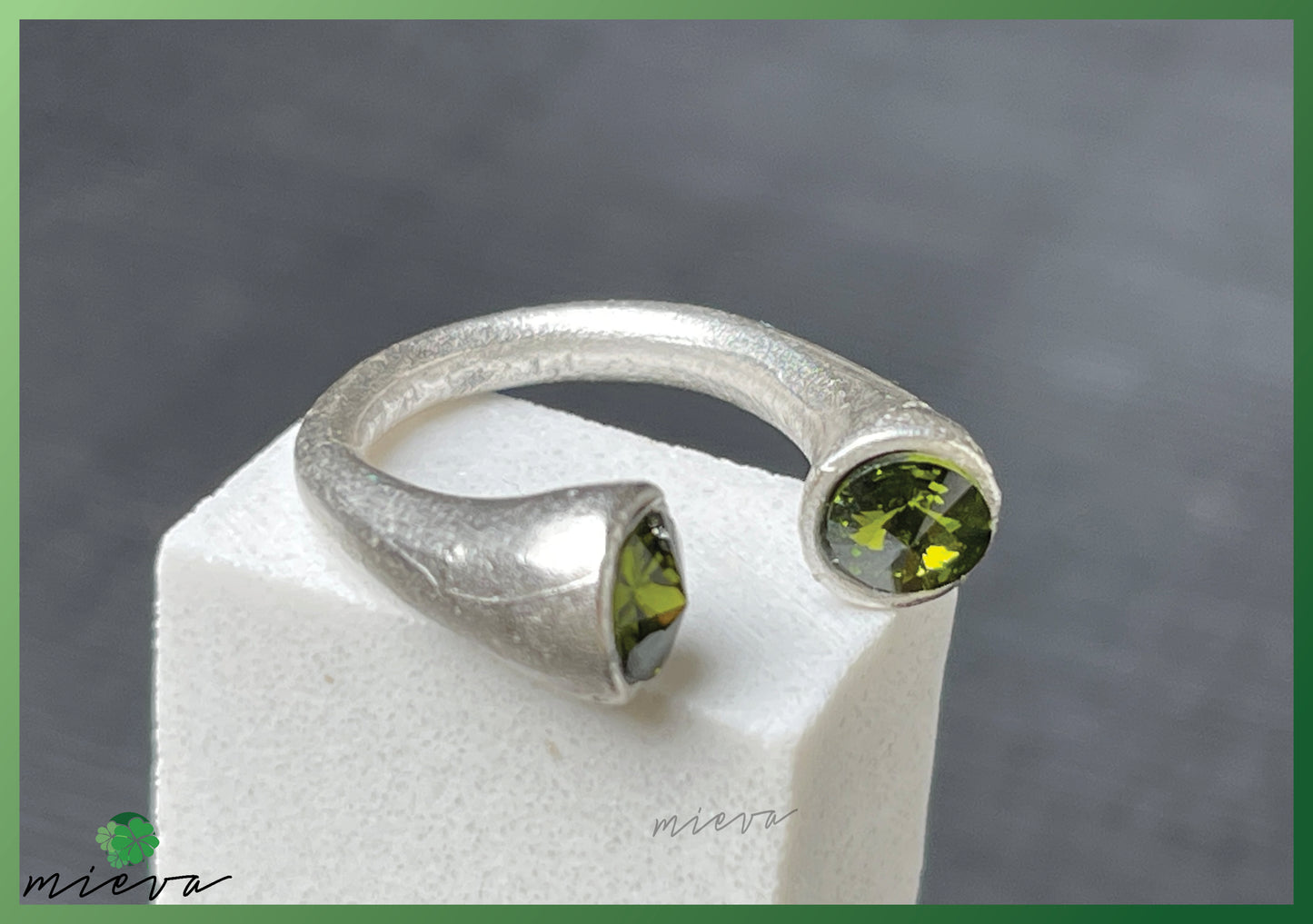 Open Circle Duo Rings - Peridot Pop