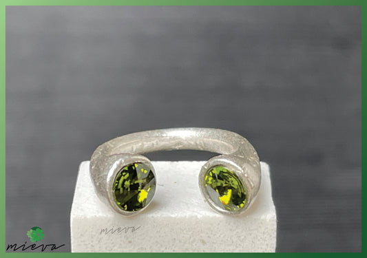 Open Circle Duo Rings - Peridot Pop