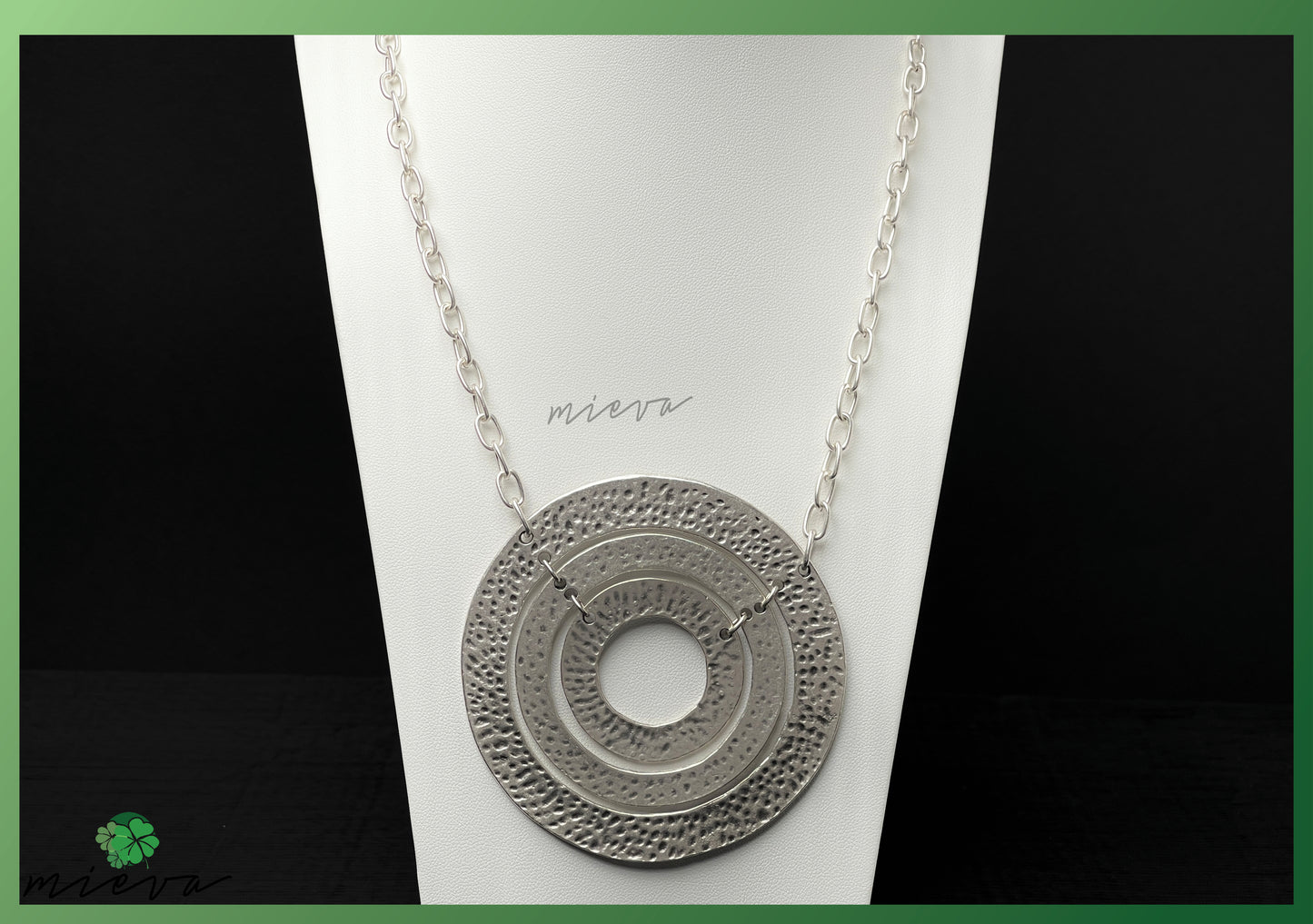 Geometric Orbit Layers Pendant - Silver Echo