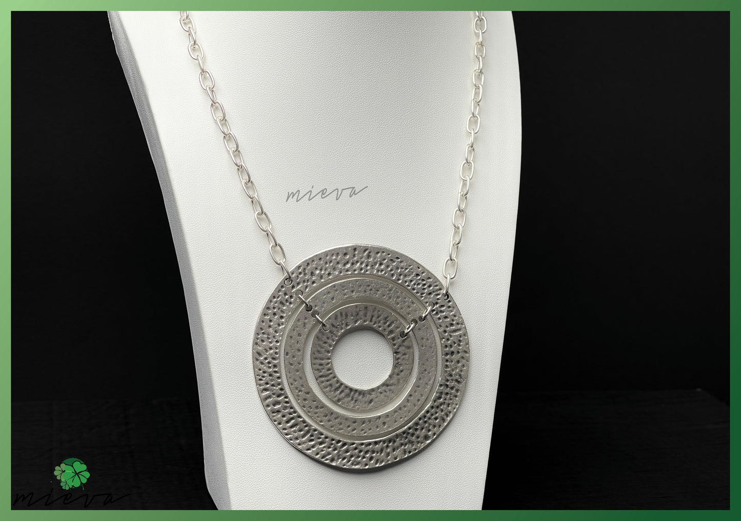 Geometric Orbit Layers Pendant - Silver Echo