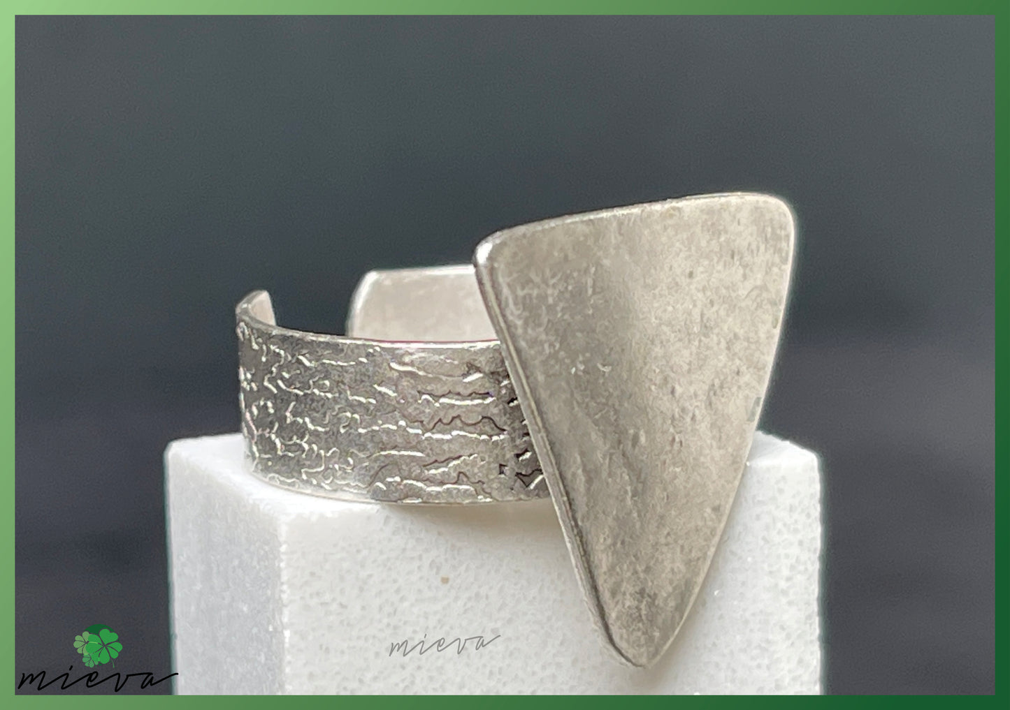 Geometric Apex Cuff Ring - Architectural Edge