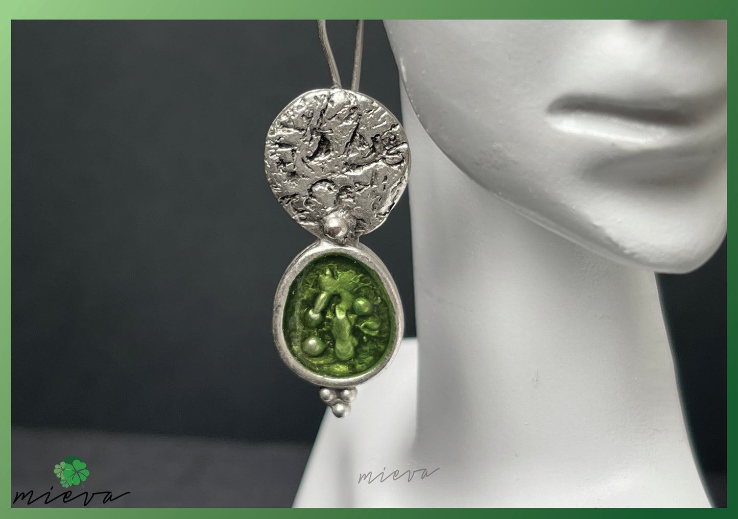 Nature's Contour Collection - Organic Silver Dangle Earrings - Verdant Canopy