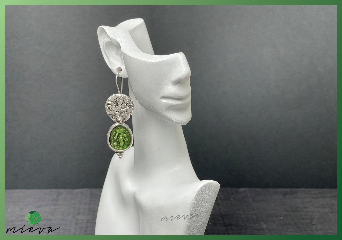 Nature's Contour Collection - Organic Silver Dangle Earrings - Verdant Canopy