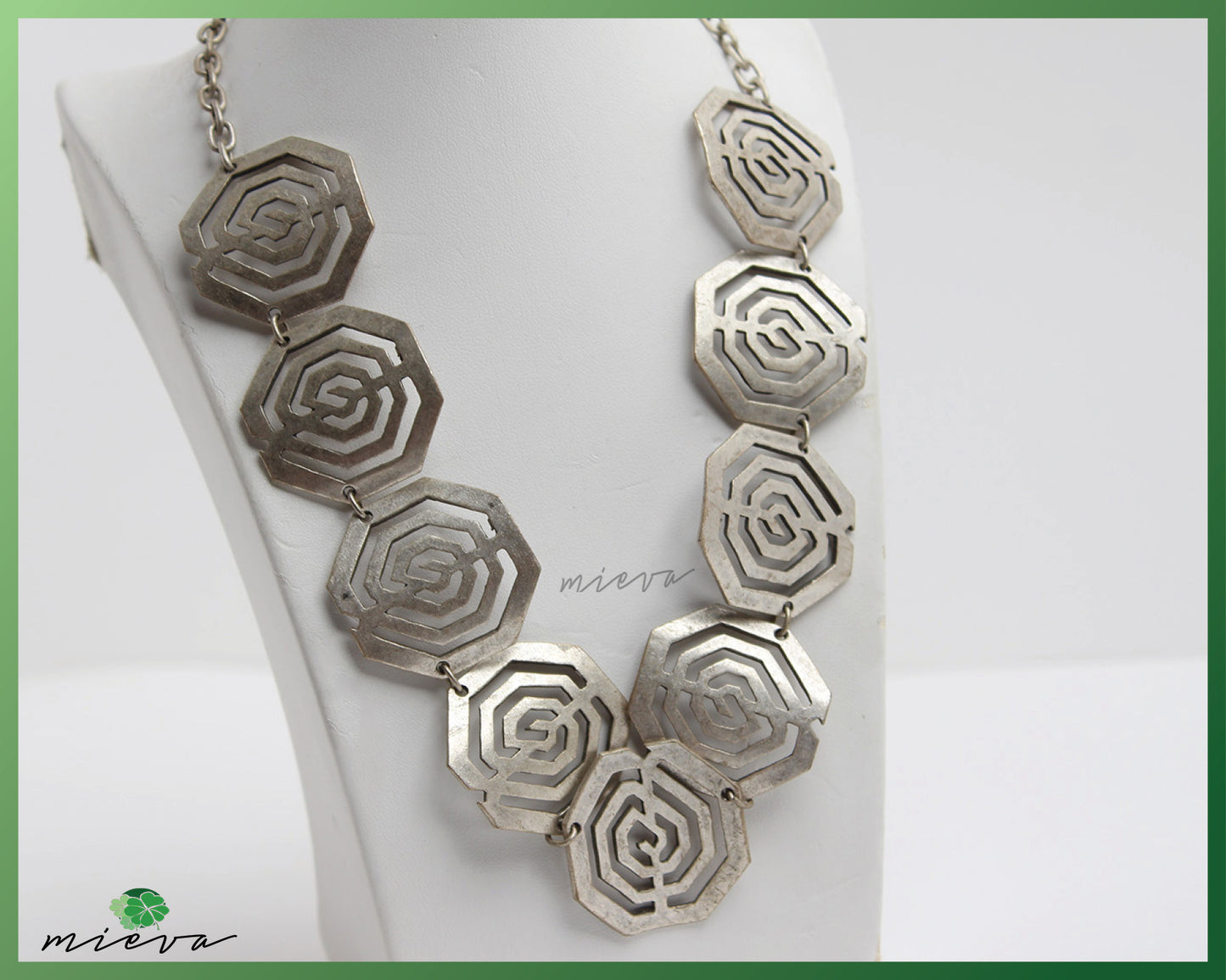 Geometric Elegance Silver Necklace