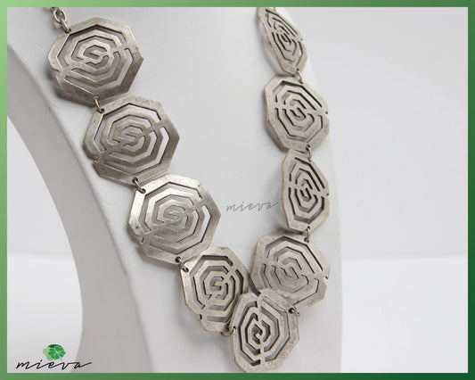 Geometric Elegance Silver Necklace