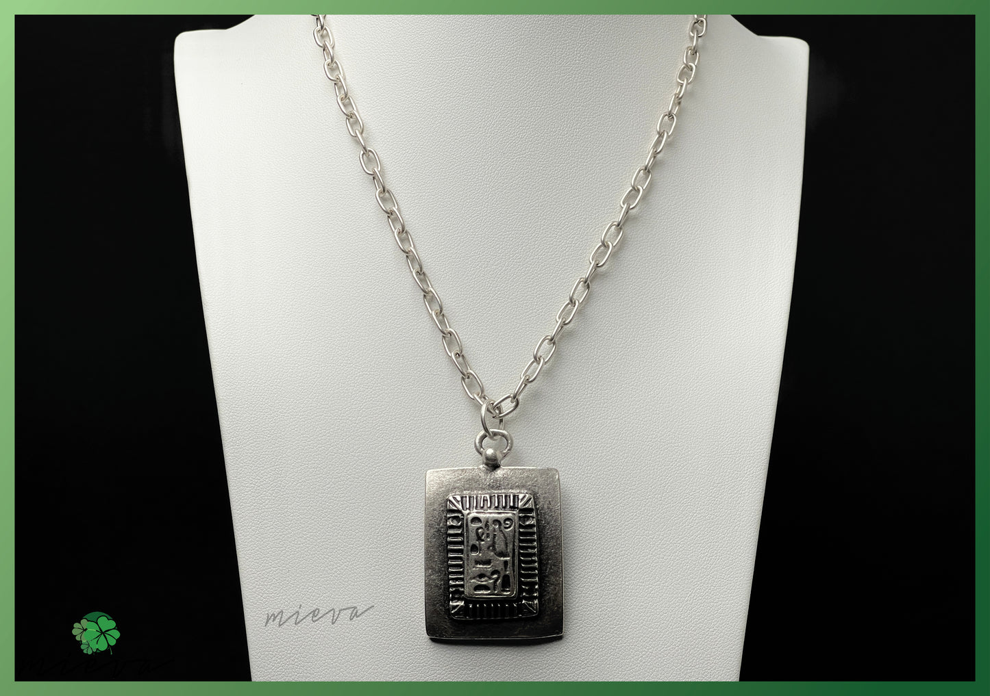 Abstract Artisanal Amulet - Silver Slate