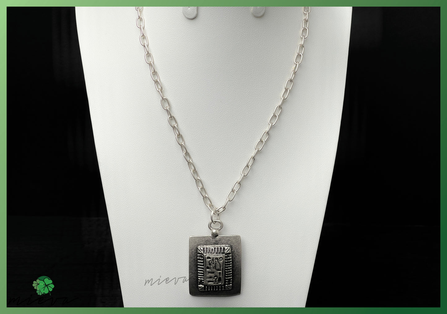 Abstract Artisanal Amulet - Silver Slate