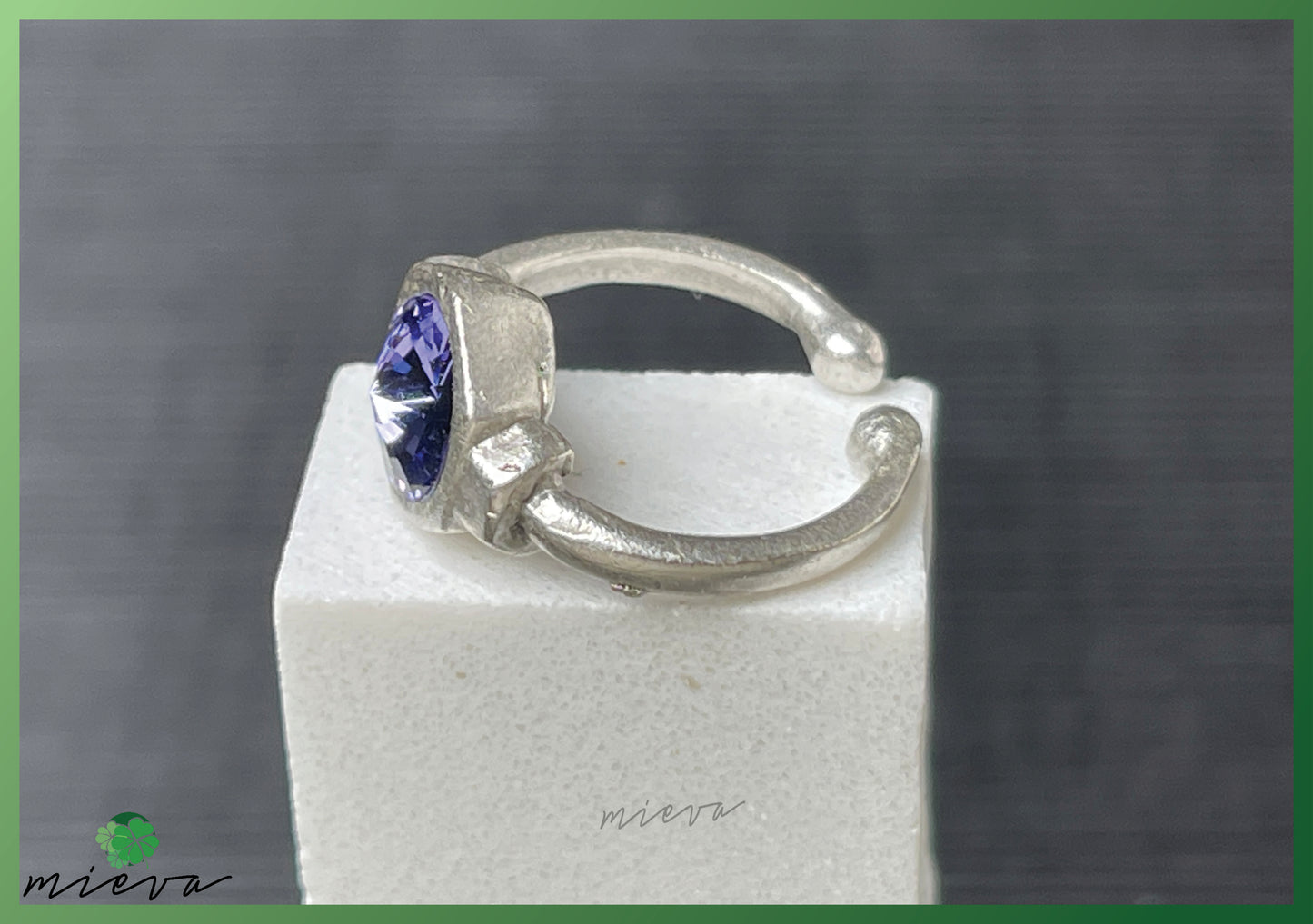 Geometric Splendor Ring - Majestic Sapphire