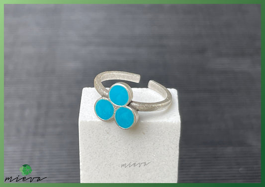 Triple Turquoise Tranquility Ring - Azure Harmony