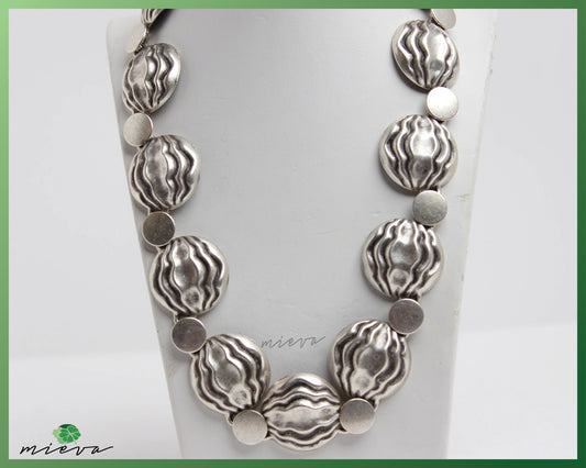 Abstract Waves Silver Necklace