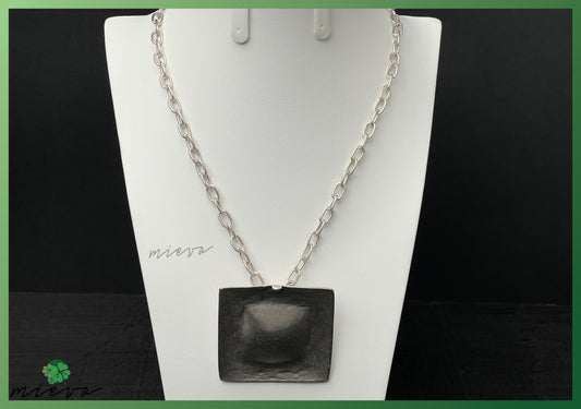 Modernist Sculpture Pendant - Charcoal Chic