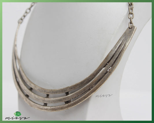 Sleek Minimalist Multi-Tiered Silver Necklace