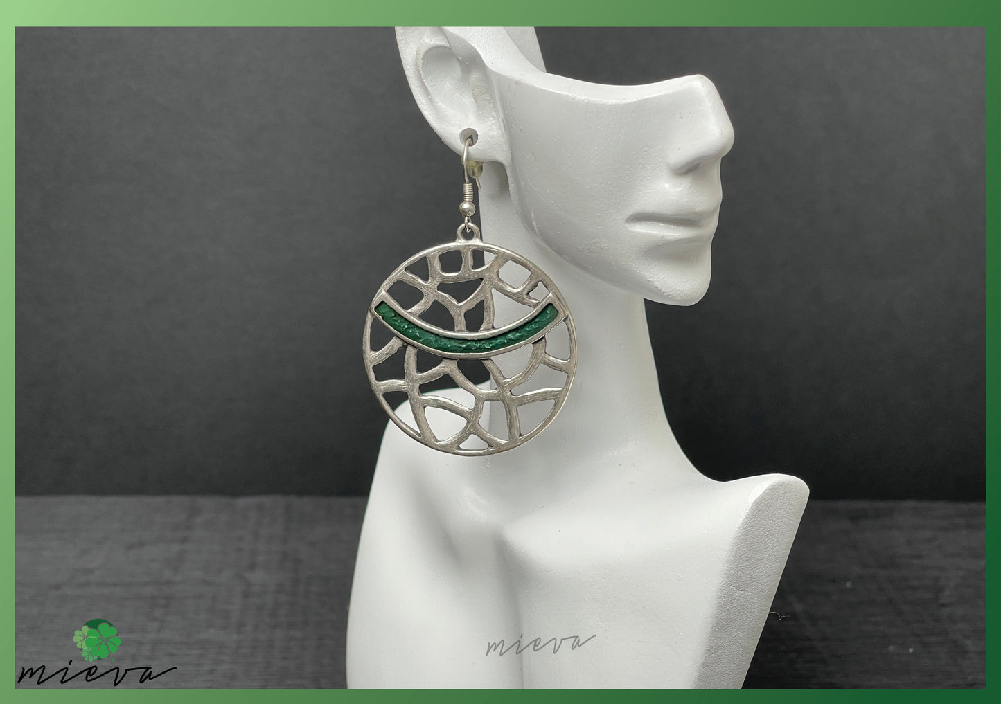 Nature's Contour Collection - Geometric Silver Hoop Earrings - Forest Whisper