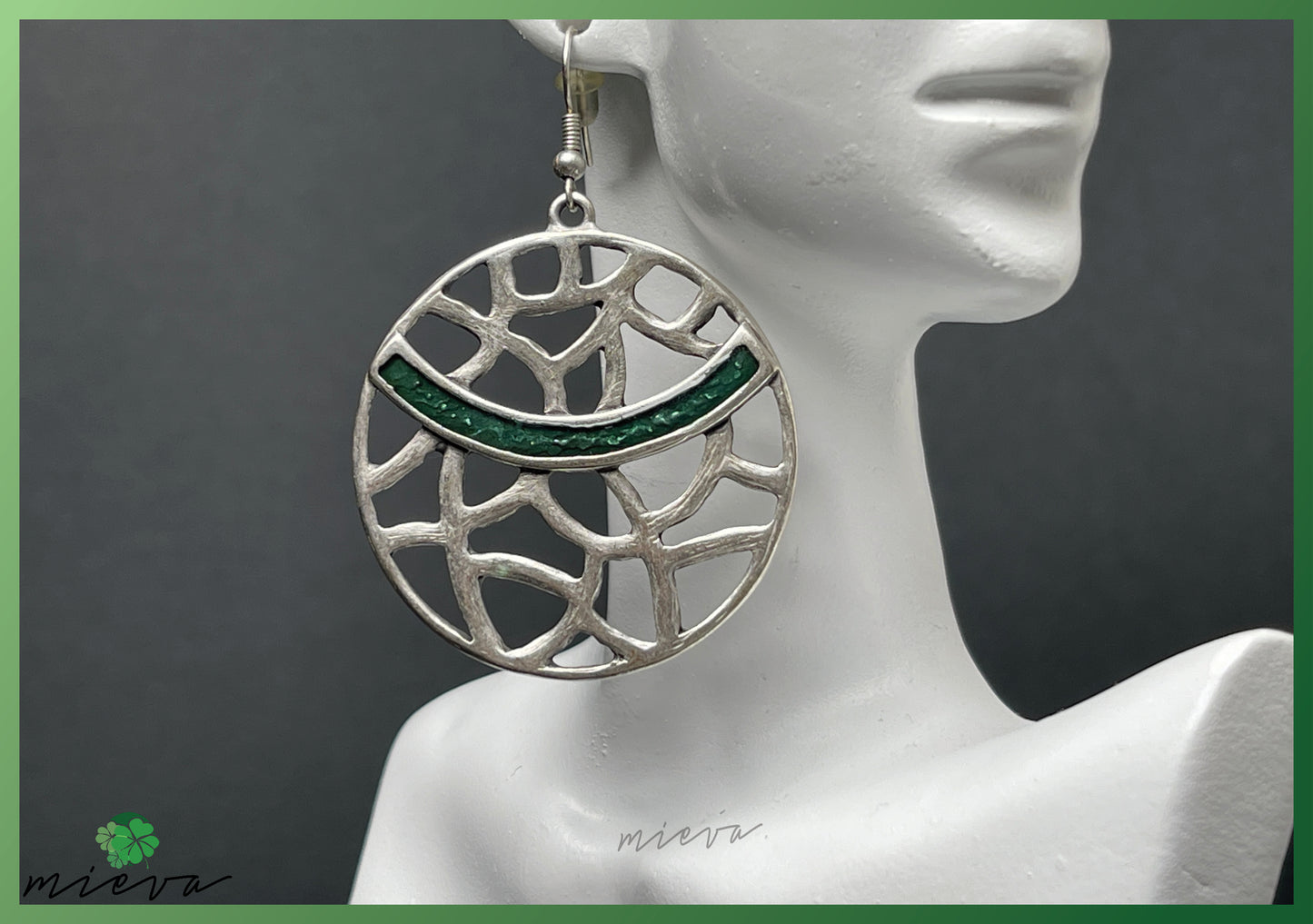 Nature's Contour Collection - Geometric Silver Hoop Earrings - Forest Whisper