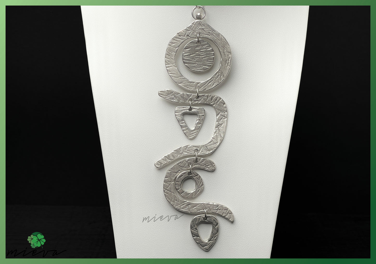 Serpentine Harmony Drop Pendant - Metallic Whispers