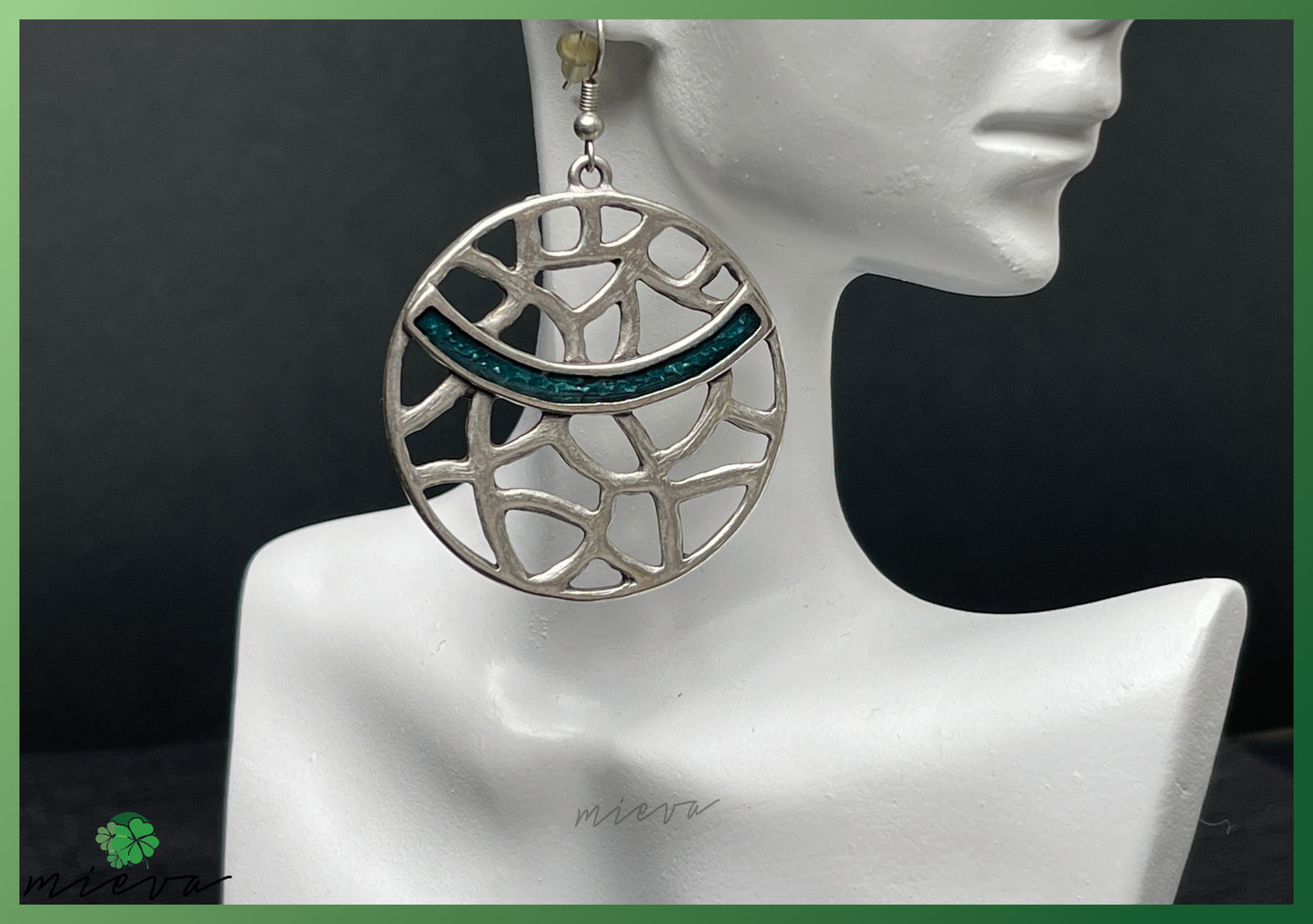 Nature's Contour Collection - Geometric Silver Hoop Earrings - Ocean Echo