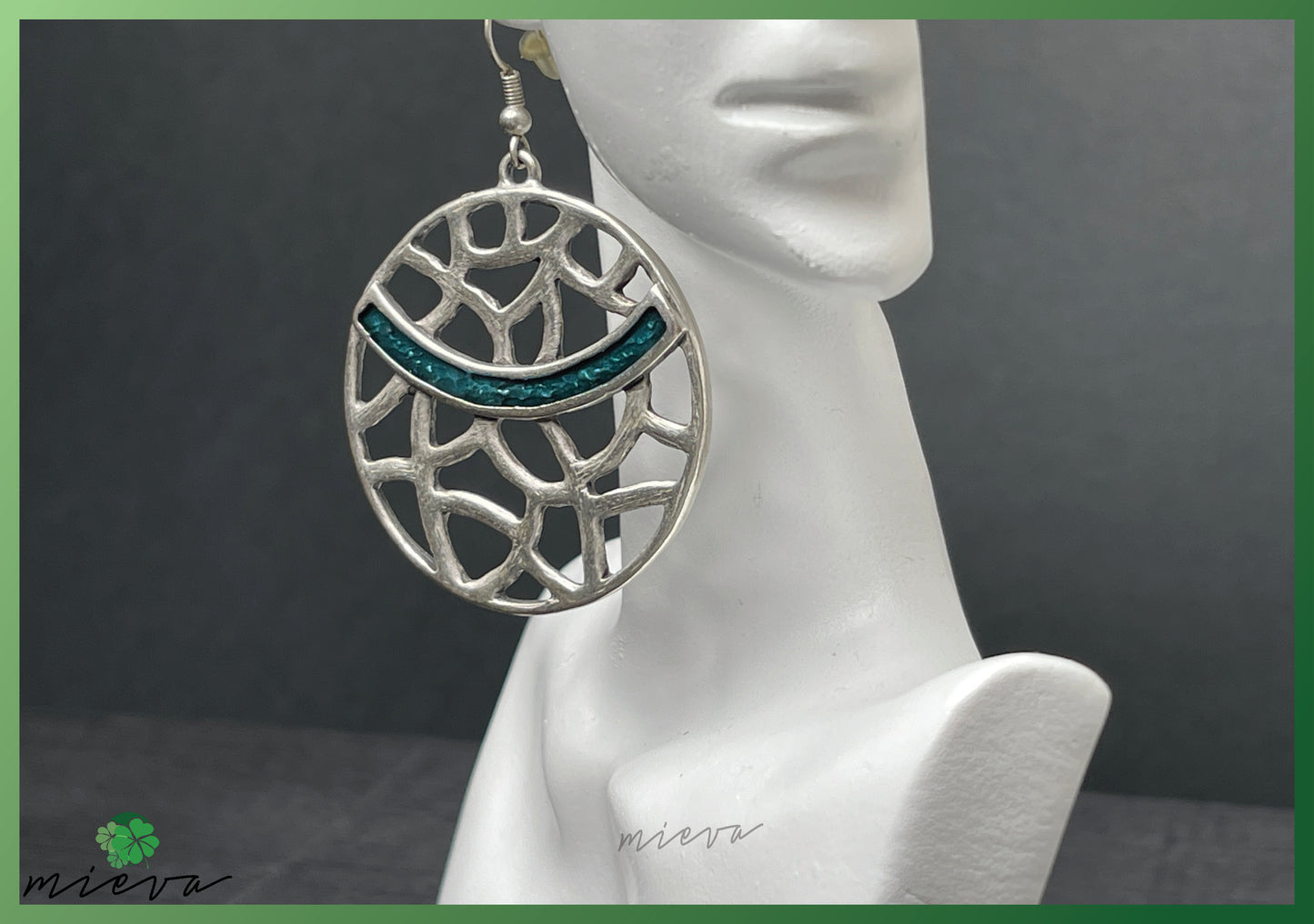 Nature's Contour Collection - Geometric Silver Hoop Earrings - Ocean Echo