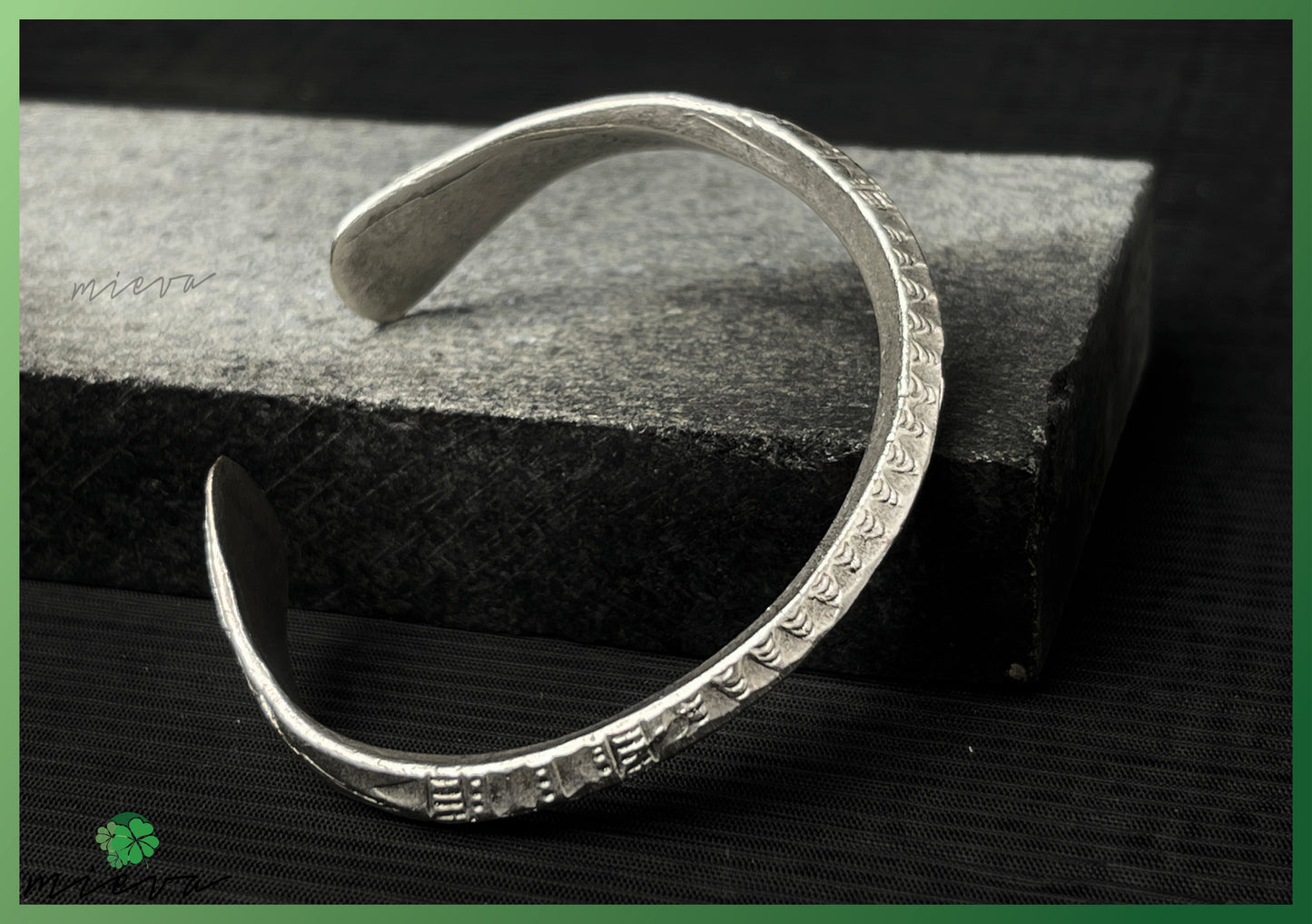 Elemental Weave Collection - Woven Tapestry Bangle - Textured Silver