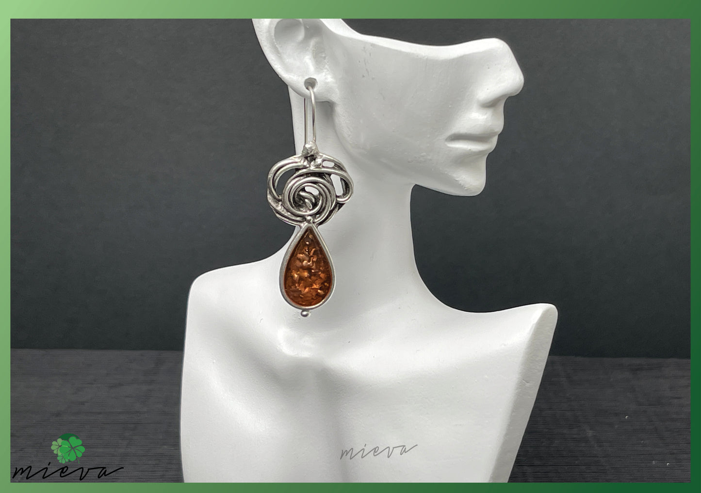 Whirlwind Elegance Collection - Teardrop Elegance Earrings - Cinnamon Swirl