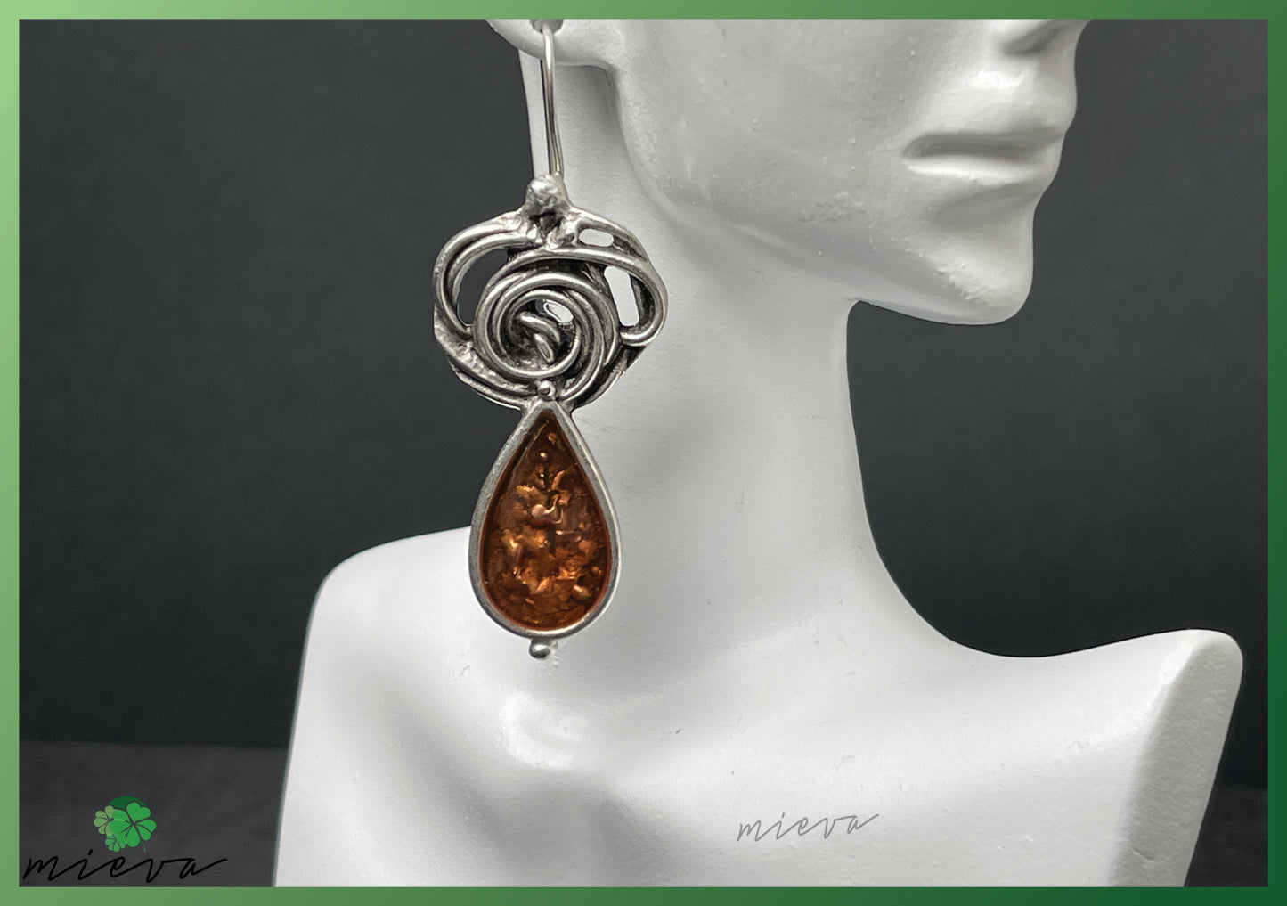 Whirlwind Elegance Collection - Teardrop Elegance Earrings - Cinnamon Swirl