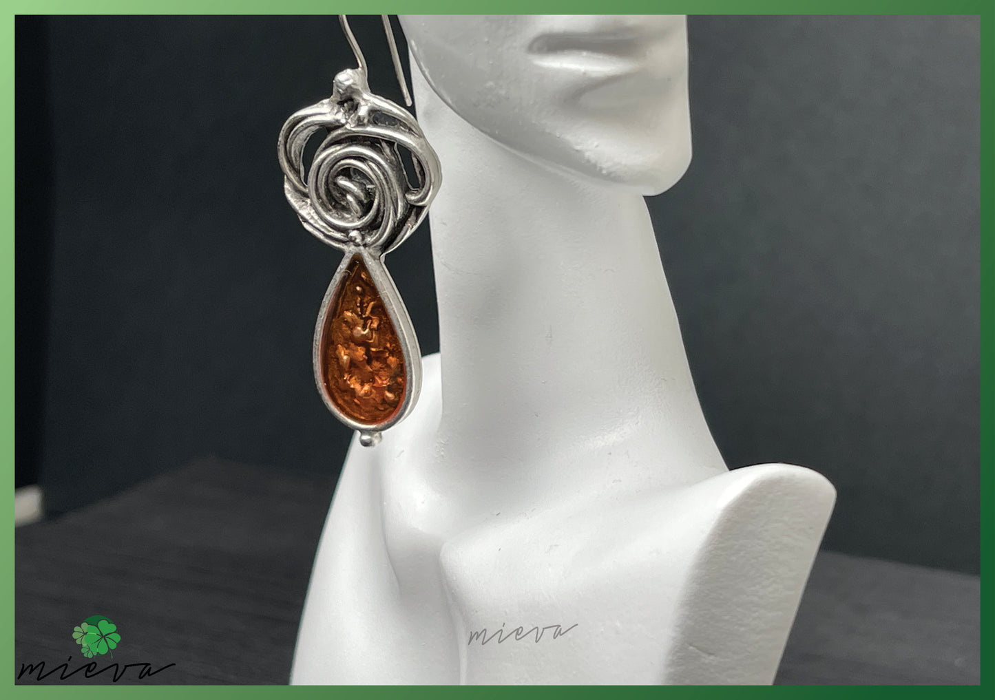 Whirlwind Elegance Collection - Teardrop Elegance Earrings - Cinnamon Swirl