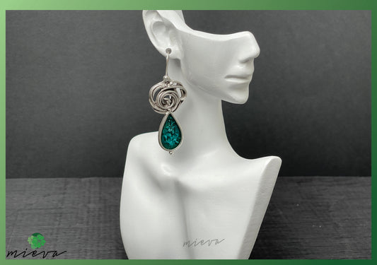 Whirlwind Elegance Collection - Teardrop Elegance Earrings - Aquatic Twirl