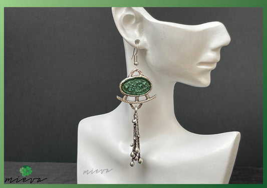 Celestial Dangle Earrings - Enchanted Emerald