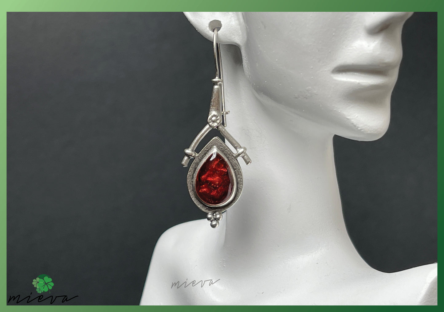 Tear of Royalty Earrings - Scarlet Ember