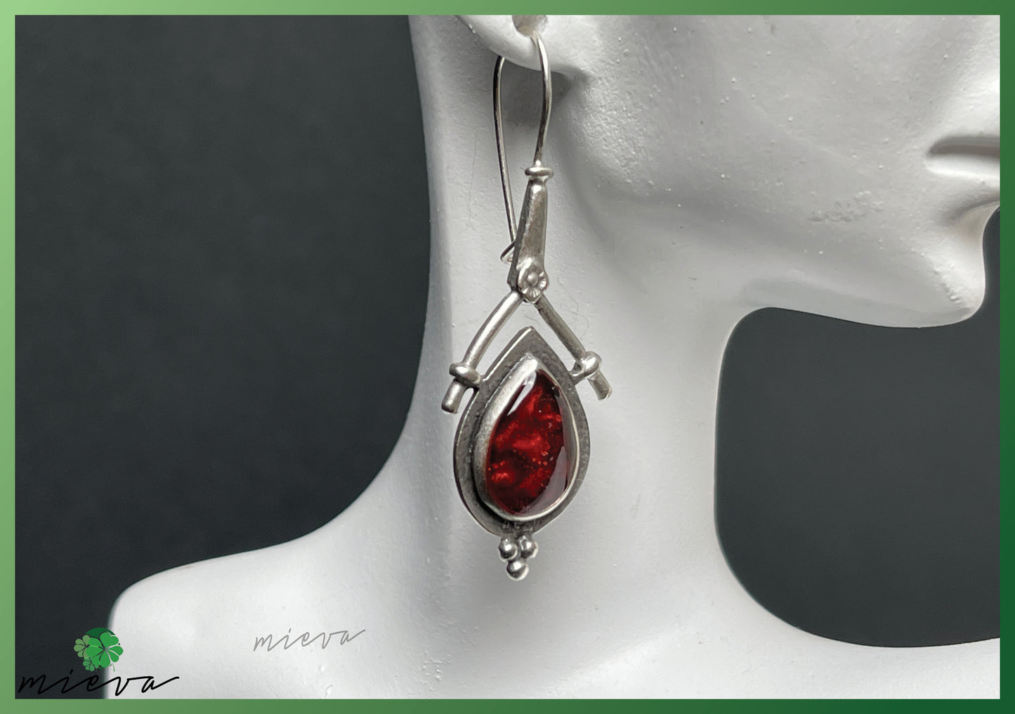 Tear of Royalty Earrings - Scarlet Ember